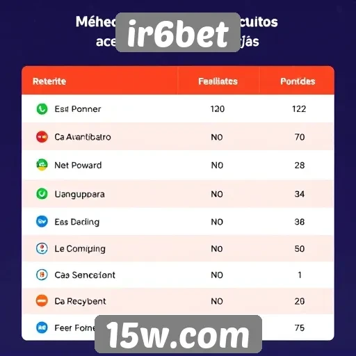 Métodos de pagamento aceitos no ir6bet